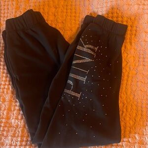 PINK Victoria's Secret Black Sweatpants with Logo